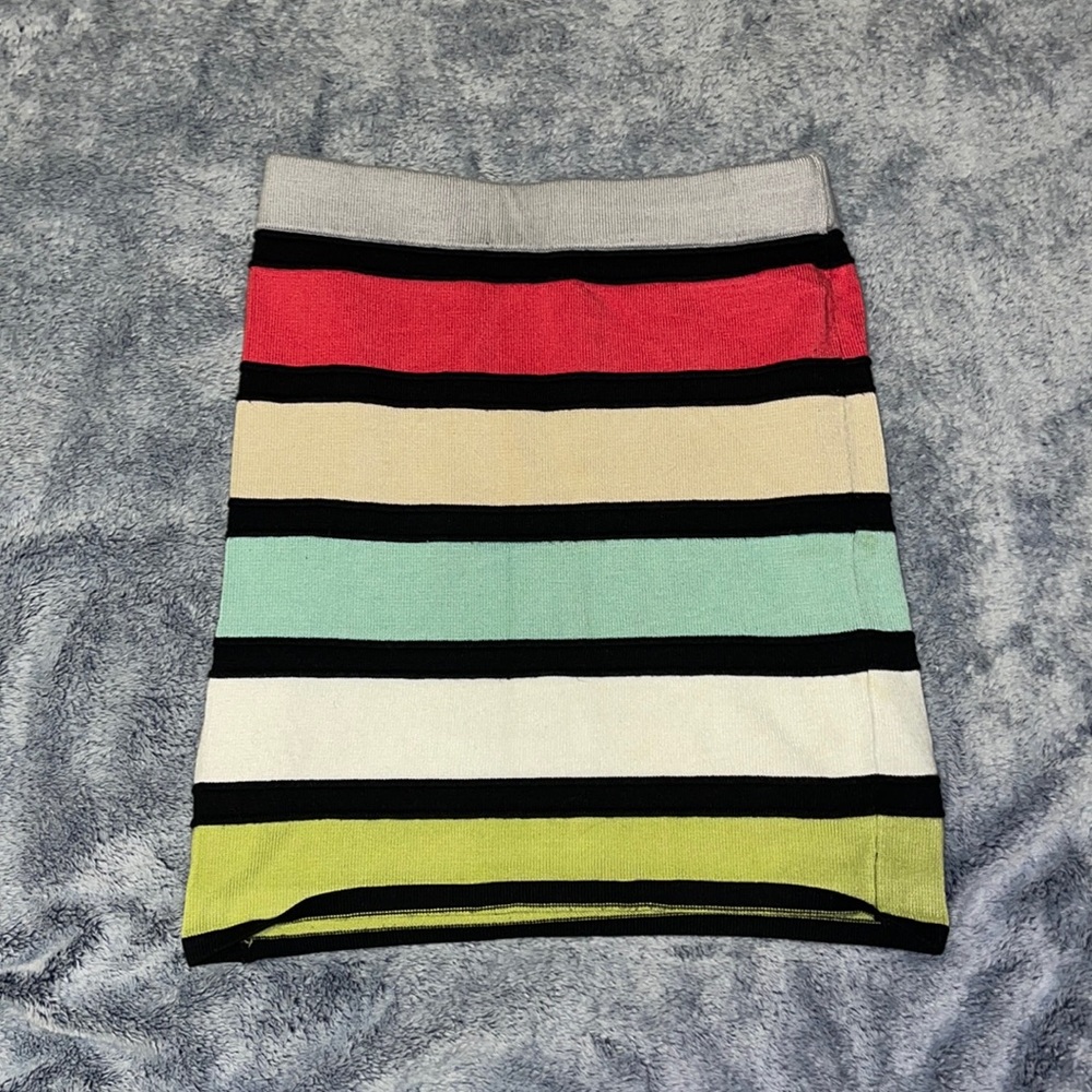 Charlotte Russe Colorful Striped Mini Skirt